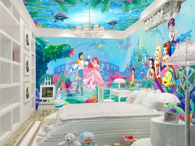 Aliexpress Custom Photo Wallpaper Kids Room Mural Child Aliexpress Custom Photo Wallpaper Kids Room Mural Child Theme Mermaid Background Wall Painting Sofa Tv Non Woven Sticker From