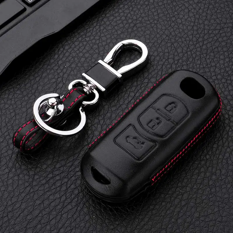 

Leather keychain Car Remote Key Case Key Cover For Mazda 6 Mazda 3 Axela Atenza CX-5 CX5 CX-7 CX-9