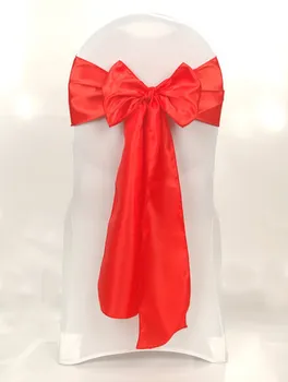 

Wedding satin flowers for chair cover back bowknot Ribbon hotel decoration
