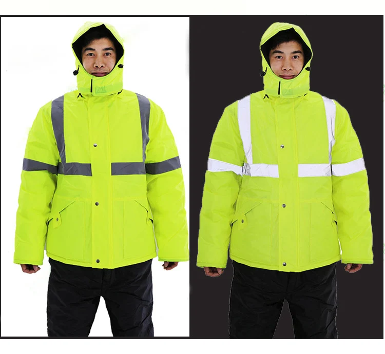 Winter Reflective Safety Jacket Road Traffic Waterproof Windproof Warm Coat Worker Repairman Outdoor Working Protective Clothing (2)