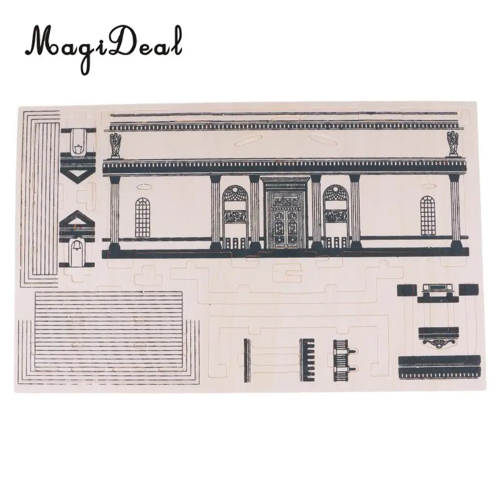Wooden 3D Puzzle DIY Assembly Church Building Model Architecture Children Adult Puzzle Jigsaw Kids Toy Gift