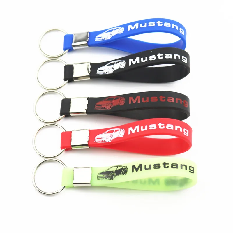 

Lminous Silicone Car Auto Car Fashion Accessories for Ford Mustang Key Holder Logo Car Styling