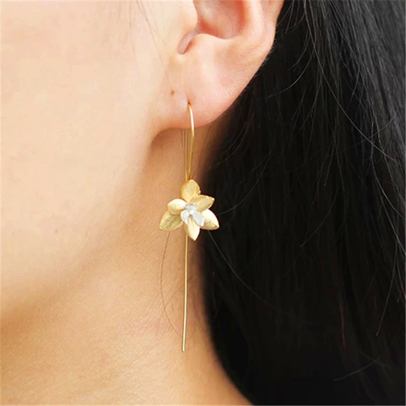 Lotus весело Настоящее стерлингового серебра 925 природных творческий ручной Fine Jewelry