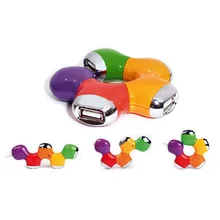 Mini Fashion Colorful Flower Splitter Adapter Portable 4 Port USB 2.0 Hub High Speed For Laptop Tablet Computer Usb Hub Rotated