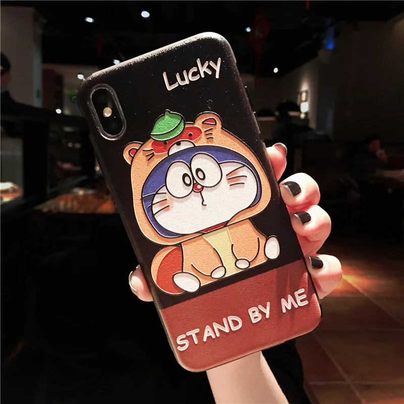 

Applicable to iphone6 7 8 X XR XMAX mobile phone shell painted lucky far machine cat TPU soft plastic drop protection sleeve
