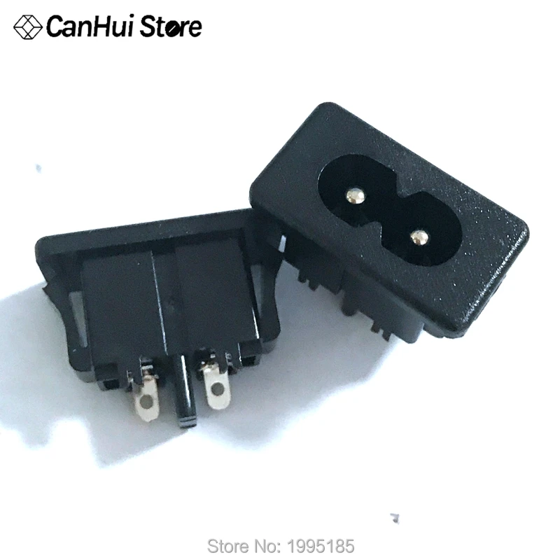 Черная штепсельная вилка BX 180 10 шт. разъем питания IEC320 C8 250 в перем. Тока 2 5a 2Pin 8 слов