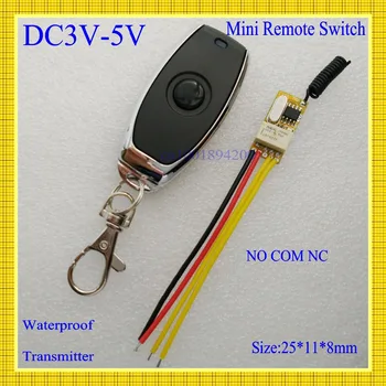 

Mini Button Remote Switch Battery Power Supply Wireless Switch 1A Micro Receiver Transmitter NO COM NC Output 0V Remote ON OFF