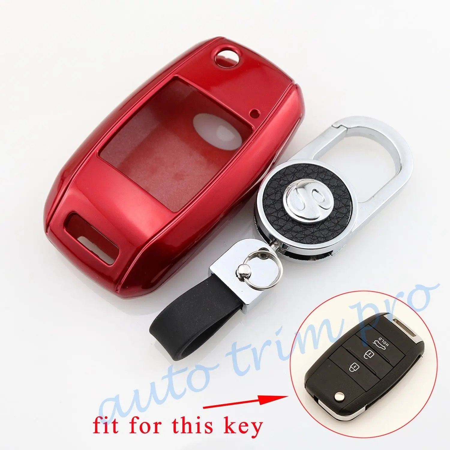 

Chrome Style Key Case Holder Fob Shell Cover Fit For KIA K3 K4 K5 Sportage Sorento Shuma Carens 3 Buttons Accessories