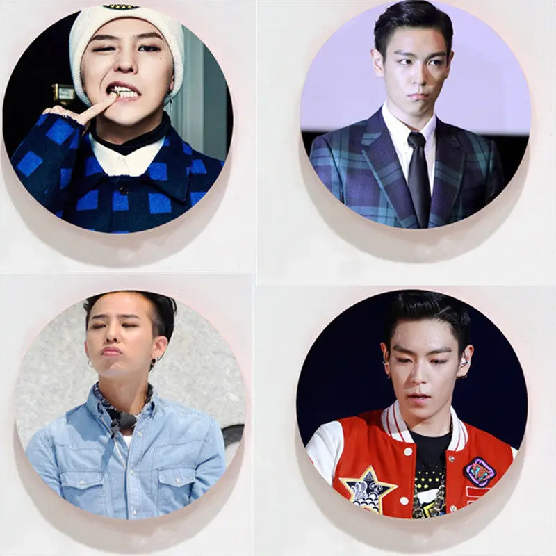 

Youpop Wholesale K-pop Fan Brooch For Star BIGBANG GD TOP Pins Head Portrait Badge For Men and Women JCF035