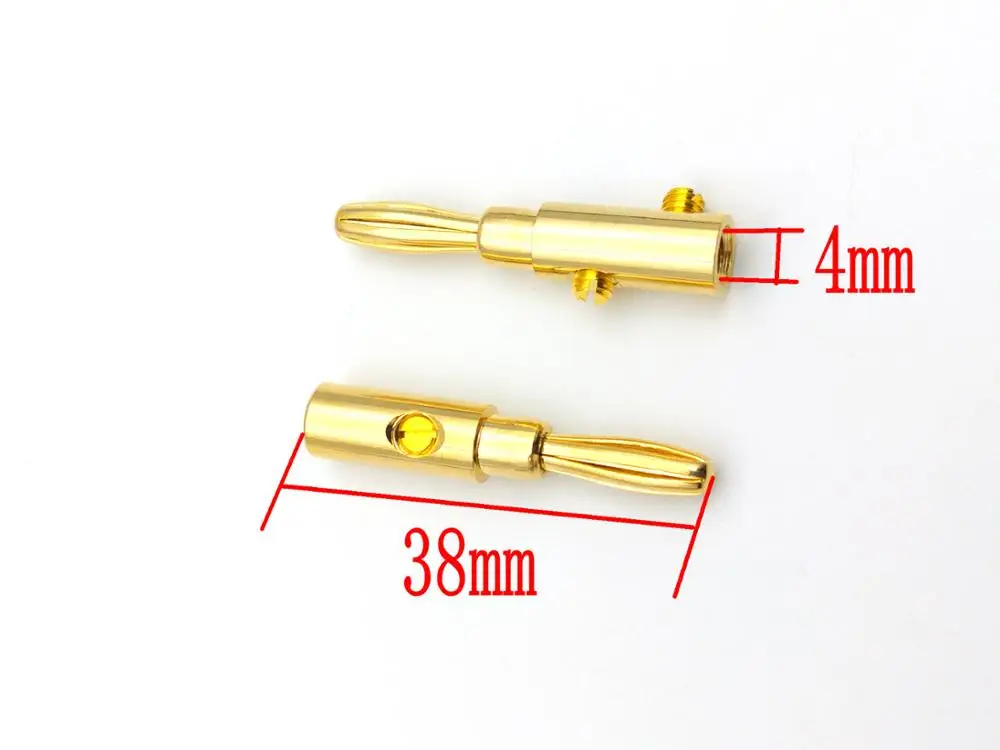 

10pcs Gold plated Copper Speaker 4mm Banana Plug for Audio Jack Cable ADAPTER