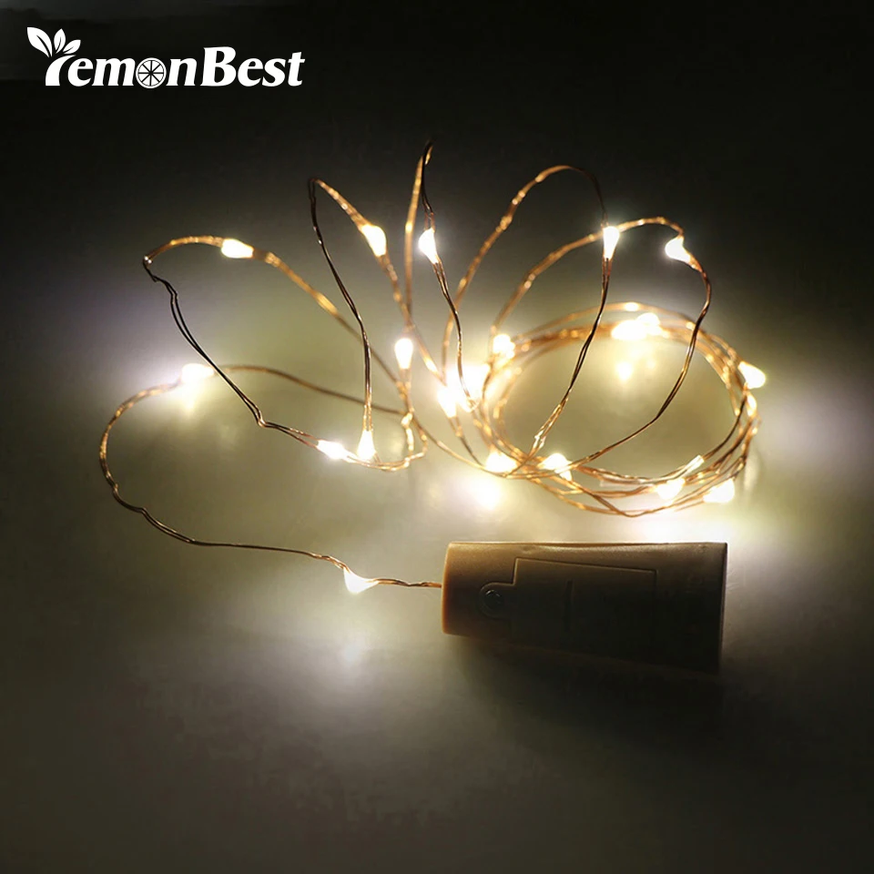 

2m 20-LED Copper Wire String Light with Bottle Stopper for Glass Craft Bottle Fairy Wedding Decoration guirlande lumineuse led