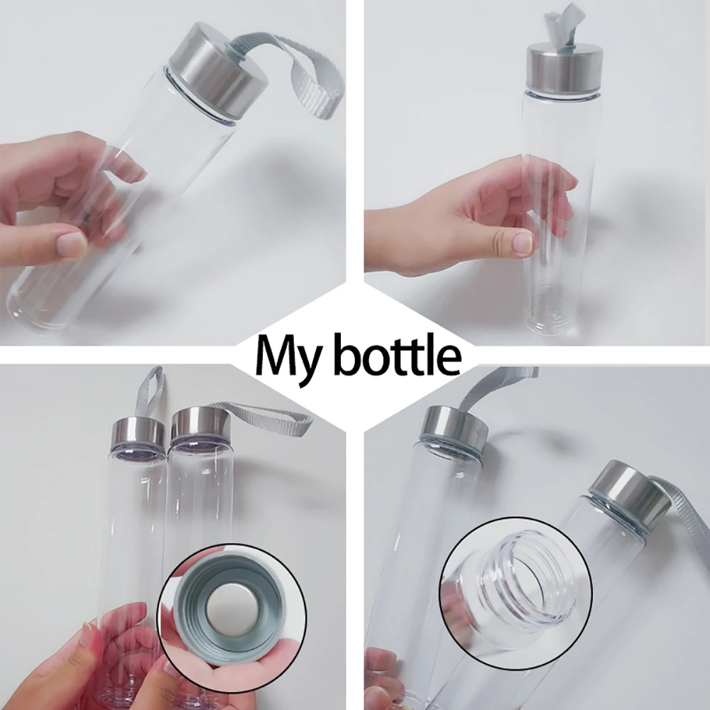 بلدي السفر الرياضة Drinkware المياه زجاجة مقاومة للحرارة مانعة للتسرب في الهواء الطلق العام مركبة المشي هدية غير قابلة للكسر زجاجات مياه