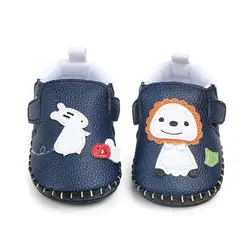 Новорожденных детская обувь первые ходоки мультфильм животных печати для маленьких мальчиков мягкая подошва обувь для новорожденных из