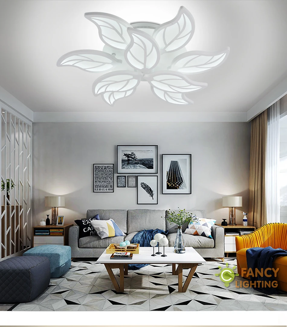 Скандинавский светодиодный светильник-люстра, теплый/натуральный/холодный белый лист, Lampara de techo для спальни/гостиной/дома, декоративная люстра-потолок