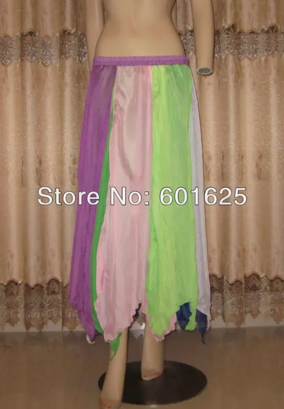 High Quality Sexy Belly Dance Costume rainbow Skirtin Belly Dancing