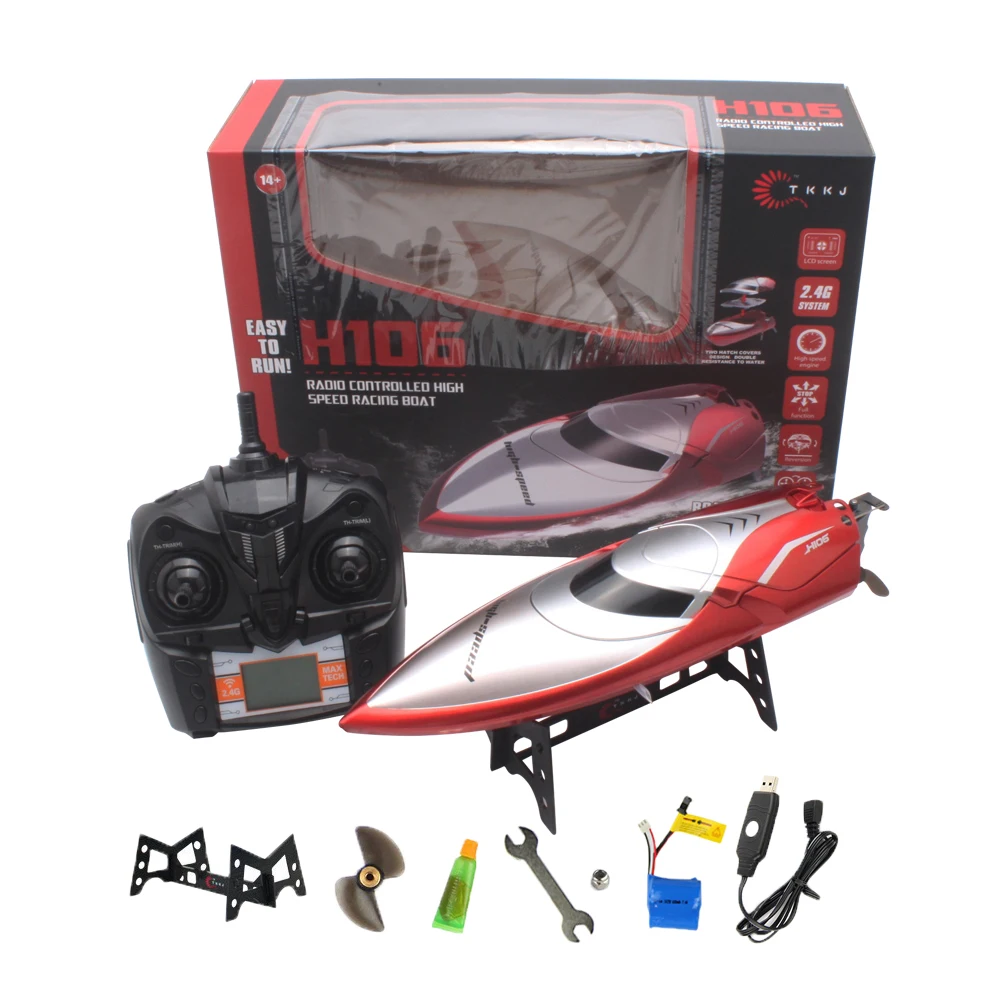 

RC Boat H106 2.4GHz 4CH High Speed 20km/H Remote Control Racing Boat 150M Remote Ship Distance 180 Degree FLIP Water Proof