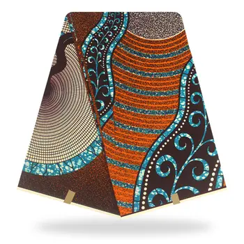 

Latest High Quality Ankara African High Quality Wax Print Real African Cotton Wax For Wedding Dress 100% Cotton Y90430-12
