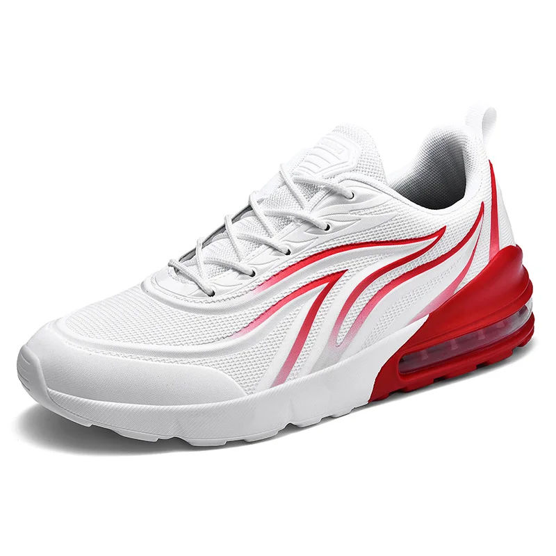 

Flame Cushion Air Flyknit Breathable Running Shoes Men Outdoor Sports White Sneakers Plus Size 39-46
