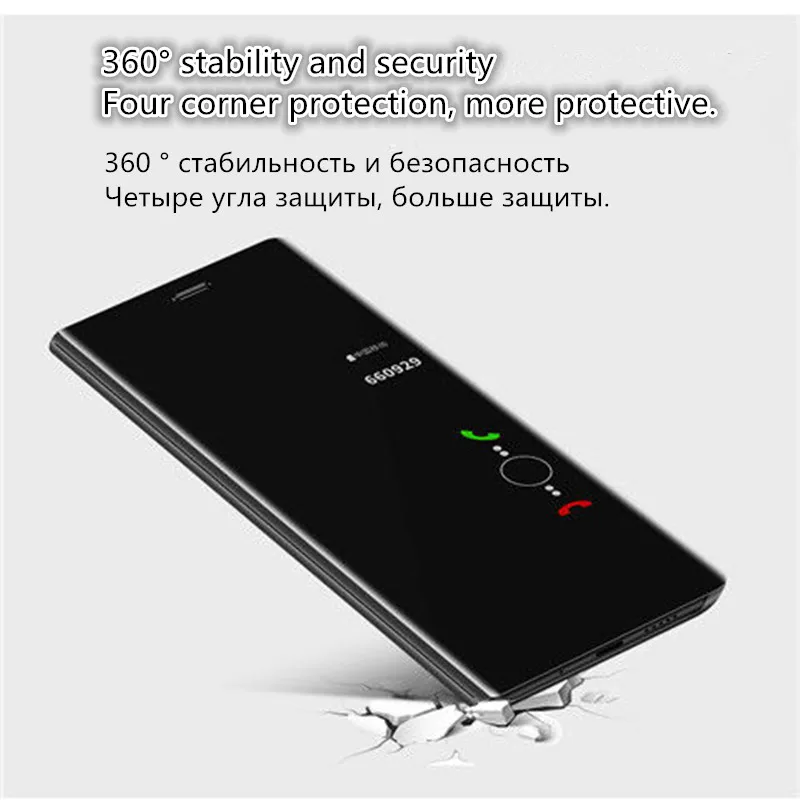 

P Smart Clear View Mirror Case For Huawei P8 P9 P10 P20 Lite 2017 Plus For Mate 10 20 lite pro honor 10 9 8 nova 3 3i flip Case.