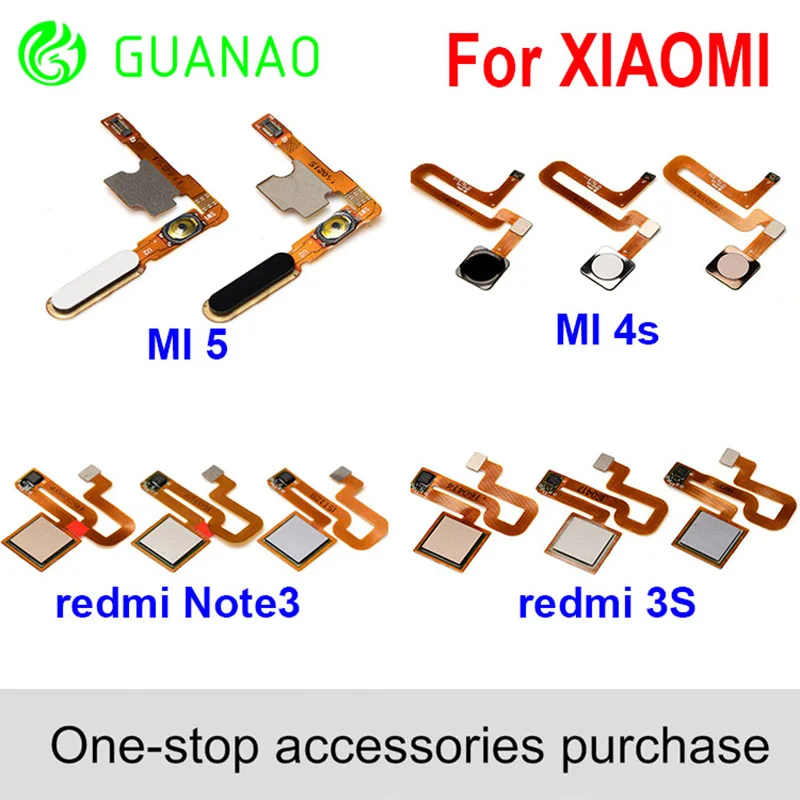 

ORIGINAL Fingerprint Sensor Flex Cable For Xiaomi 4s 5 Redmi 3 / 3S / note 3 4x Pro Finger ID Touch Flex Cable Replacement