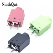 4pcs 3.5mm Female Audio Connector 5 Pin DIP Headphone Jack Socket PJ-358 Pink Green Black