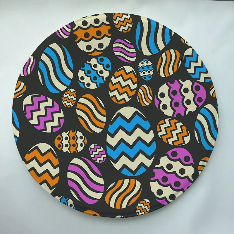 Easter eggs Print Custom Round Doormat Non slip Rug Pad Carpet Kids Room Home Decor Floor Mat