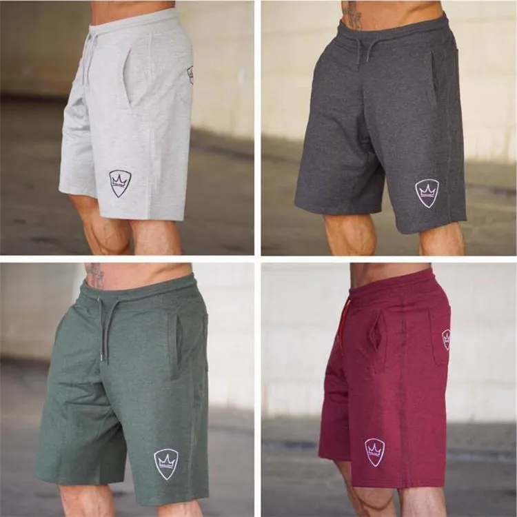 Брендовые мужские шорты летние новые хлопковые шорты свободного кроя мужские тренажеры для фитнеса до колен Мужские штаны для бега и тренировок повседневные штаны