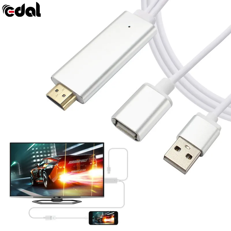 Кабель HDMI HDTV кабель адаптера AV 8 Pin/Micro USB к HDMI 1080 P для iPhone 5 6 S Plus для Android samsung Xiaomi LG