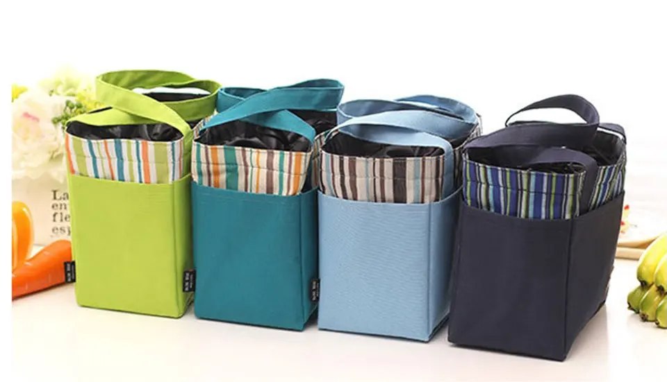 Модные Полосатые термоизоляционные сумки для путешествий на открытом воздухе, сумка для пикника, сумка-холодильник для кемпинга, переносная сумка-Ланч-бокс для женщин, детей, мужчин
