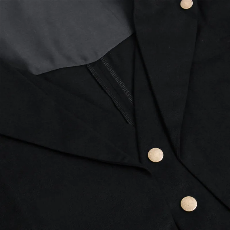 Takerlama мужской Готический пиджак-фрак стимпанк Тренч Косплей Костюм викторианское пальто черный мужской длинный смокинг костюм с жилетом