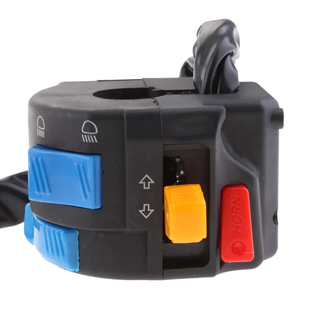 Motorcycle  22mm Handlebar Control Switch Mount Warning Light Turn Signal Horn Ignition Start Kill Overtaking Buttons Switch