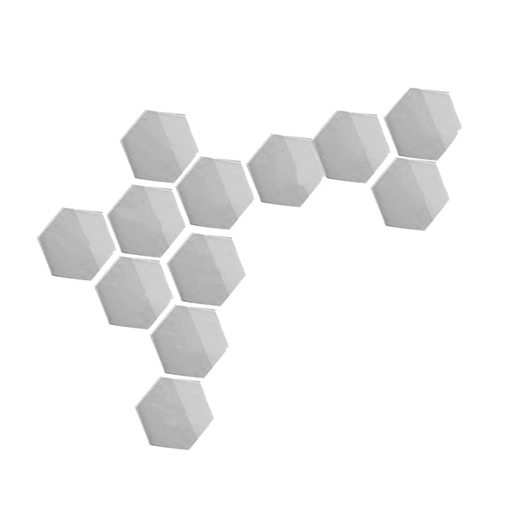 12pc Waterproof Hexagon Acrylic Mirror Wall Stickers DIY Art Wall Decor Colored Stickers Home Decor Living Room Mirror Sticker 