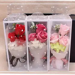 Креативный подарок 3 мыло букет роз Подарочная коробка День Святого Валентина Свадьба праздничвечерние ная Вечеринка поставки