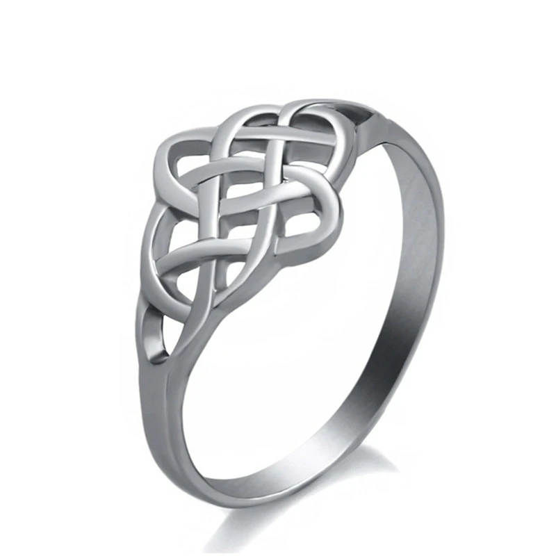 

2019 Stainless steel Womens ring Irish Pattern Classic Knot bague femme Fashion Jewelry Wholesale