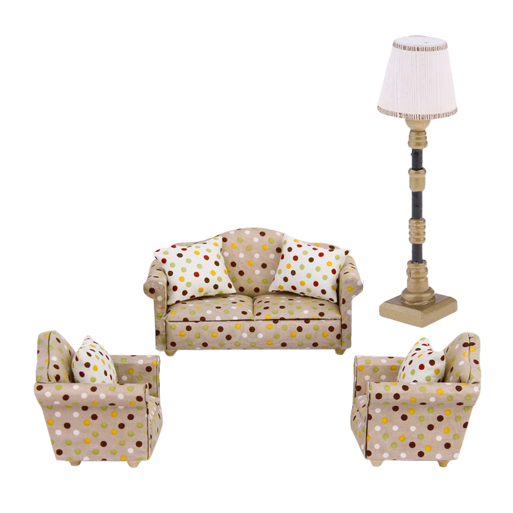 1 Pcs Mini Dollhouse Furniture Purple Plastic Sofa For House Toys VL4 SP