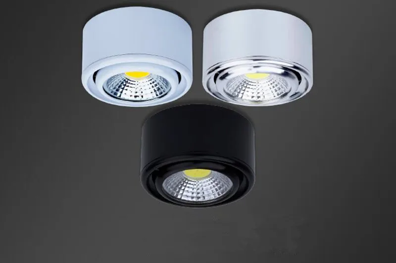

10pcs/lot Free Shipping 3W COB LED Round Surface Mount Wall Ceiling Lamp Downlight Adjustable Bulb