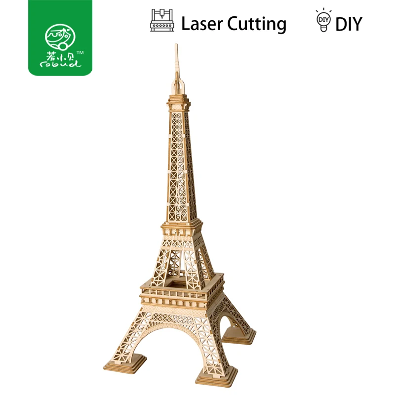 Robud 3D DIY Ремесленная башня модель деревянный пазл строительные наборы Популярные