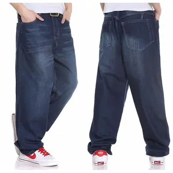 

Men's Jeans Plus Size 40 42 44 46 Men Jeans straight Casual Spring Autumn winter Jeans Men Long Trousers hip hop print pants