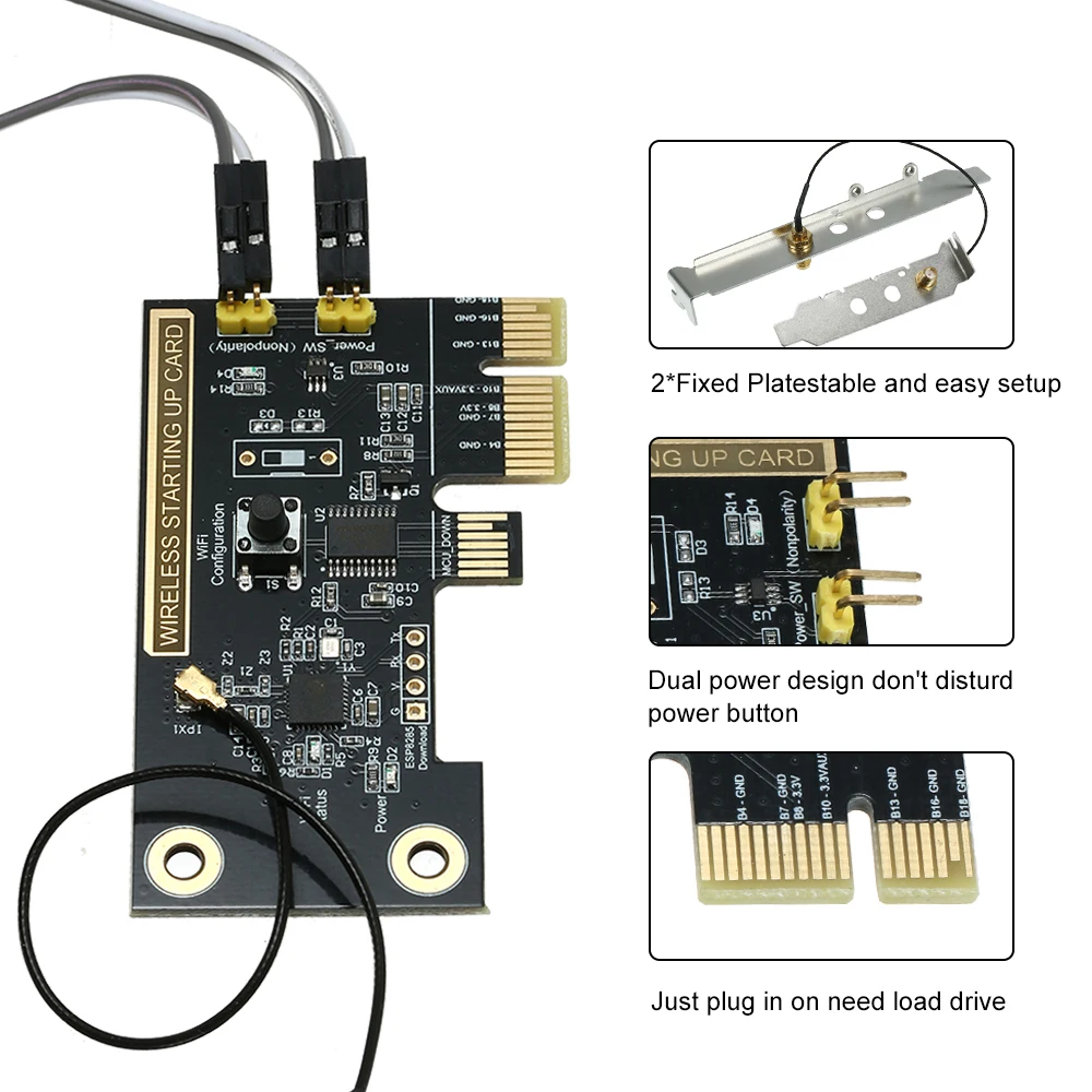 EWeLink мини PCI-e Настольный ПК Пульт дистанционного управления карта WiFi беспроводной умный переключатель релейный модуль перезапуск Переключатель включение/выключение