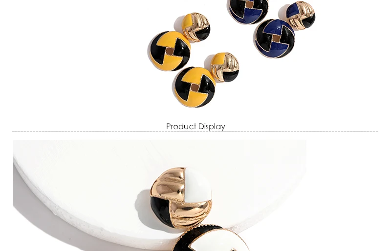OUMEILY Drop Earrings For Women Fashion ZA Wedding Jewelry 2018 Vintage Round Statement Long White Black and Gold Color Earrings (3)
