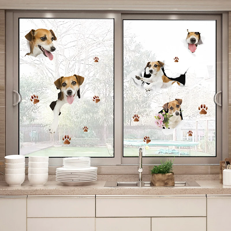 Cute dog bathroom Wall Stickers for Kids Rooms poster vinyl Home Decor
