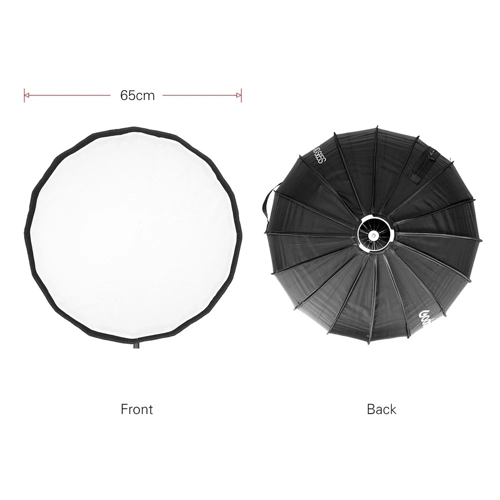 

Godox AD-S65S 65cm/ 25.6in Portable Deep Parabolic Softbox with Honeycomb Grid Umbrella Mount for AD400PRO Flash