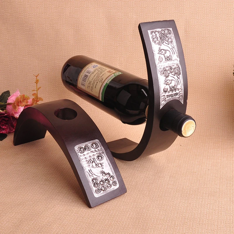 teak wine bottle holder
