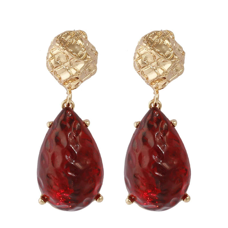 AENSOA 2019 New Vintage Big Crystal Water Drop Earrings For Women Long Large Gem Retro Statement Earrings Party Jewelry 3 Colors