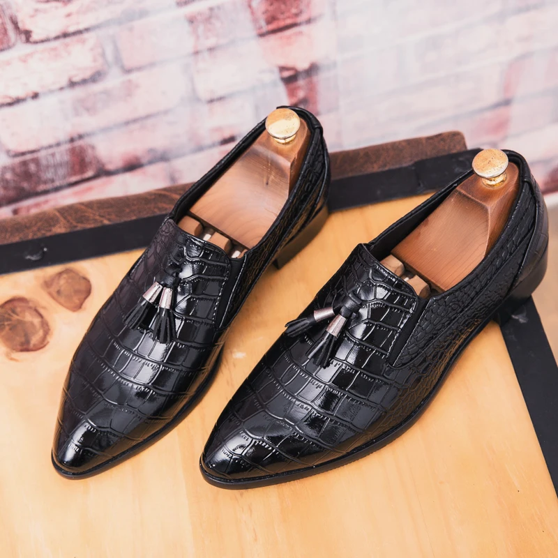 fashion snake skin leather shoes men luxury brand designer fish dress male footwear wedding italian brogue oxford shoes for men (7)