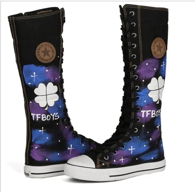 

New Superstar 2018 Spring Female Presto Rivets Shoes Women Canvas Shoes High Drum Dancing Shoes The Wolf Nail Ultra Boots
