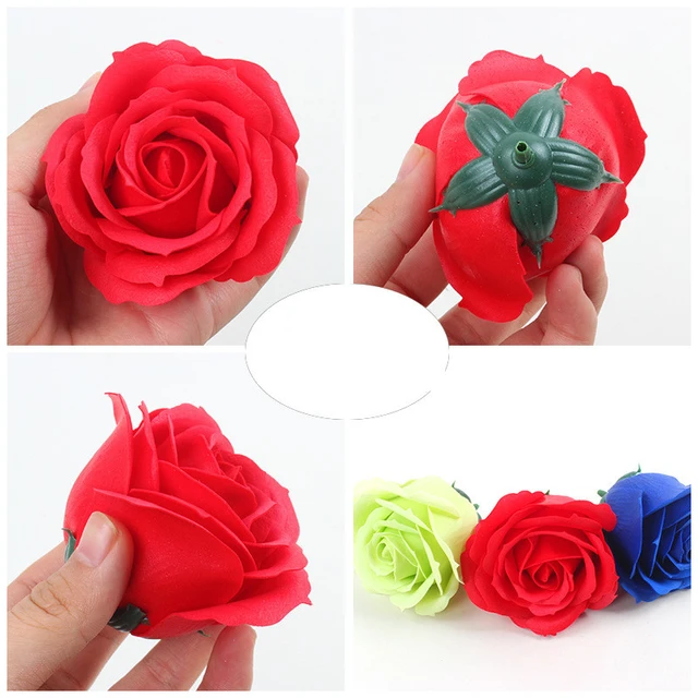 9*9 Rose Soap Flower Head Three-layer Without Base Simulation Rose Eternal  Flower Diy Supplies Soap Flowers Decoration Gift - AliExpress