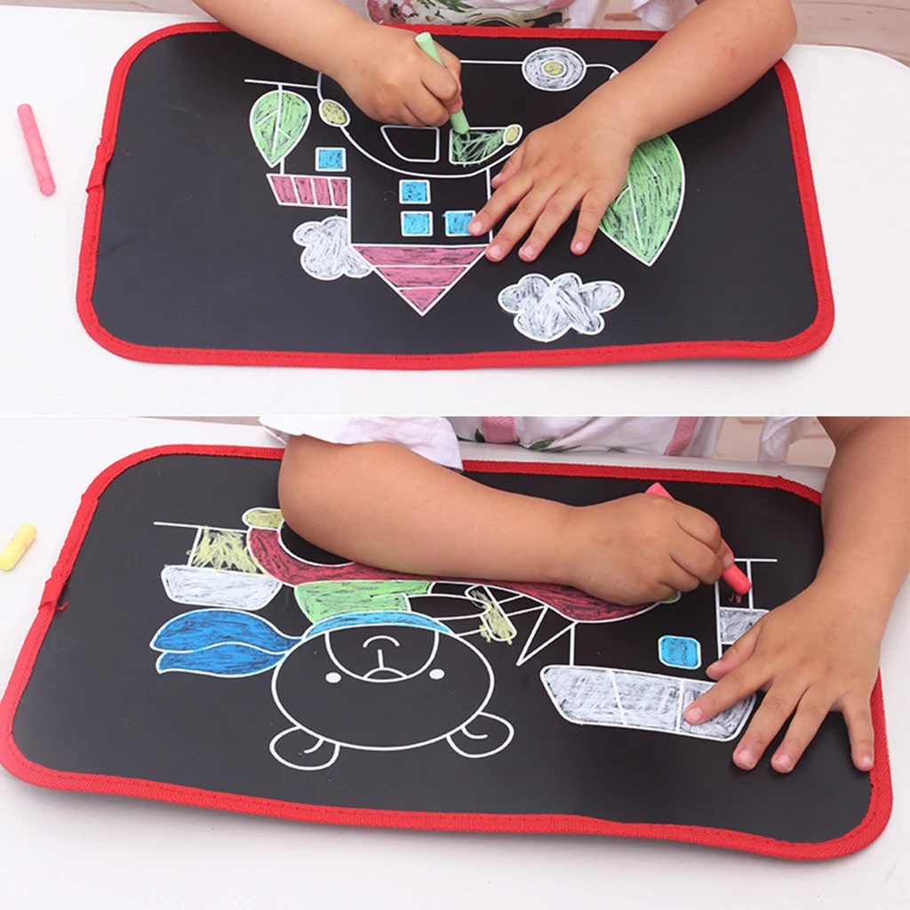 Kids Mess Free Chalk Coloring Board Doodle & Drawing Board Educational Learning Travel Gift For Boys Girls - 4 Patterns