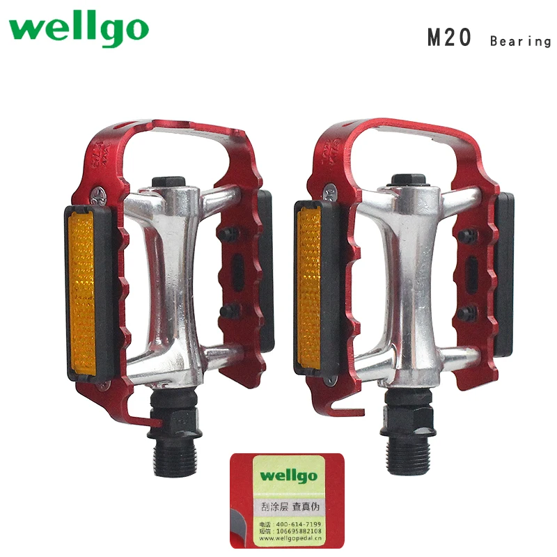 Wellgo M20 Mountain Bicycle Pedals Road Folding Bike Pedal Cycling Bearing Pedals with Anti-counterfeiting sign Bicycle Parts