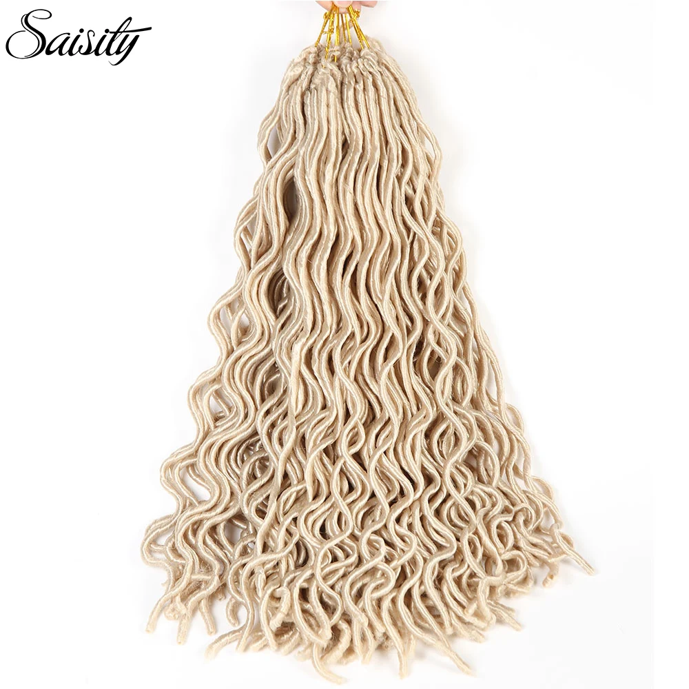

Saisity wavy faux locs synthetic hair extenisons dreadlocs braiding hair crochet braid hair 14" 18" 24 strands/pack jumbo